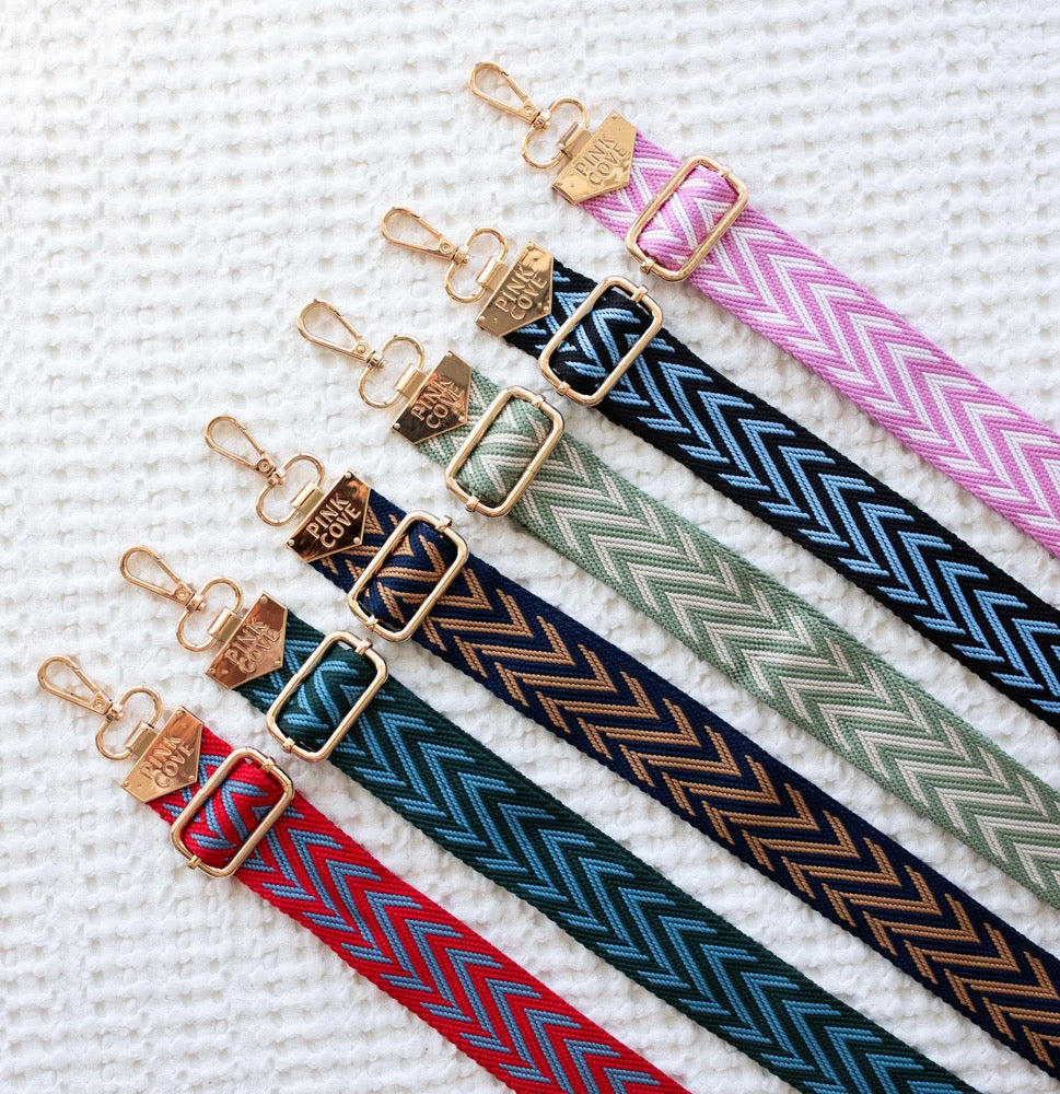 Chevron Jacquard Bag Strap: Wide Adjustable Crossbody Purse or Guitar Strap