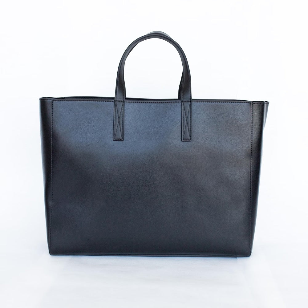 Leather Tote - School or Work Tote with Laptop Sleeve & Water Bottle Holder