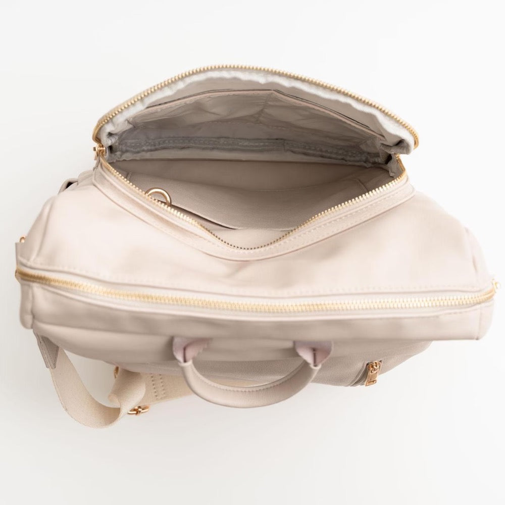 Vegan Leather Convertible Backpack, Diaper, and Crossbody Bag