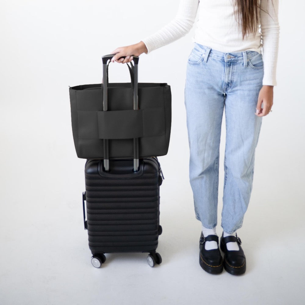 Leather Tote - School or Work Tote with Laptop Sleeve & Water Bottle Holder