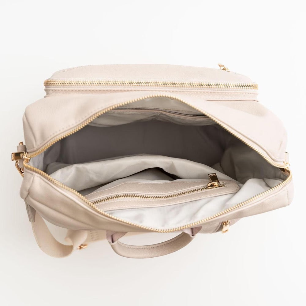 Vegan Leather Convertible Backpack, Diaper, and Crossbody Bag